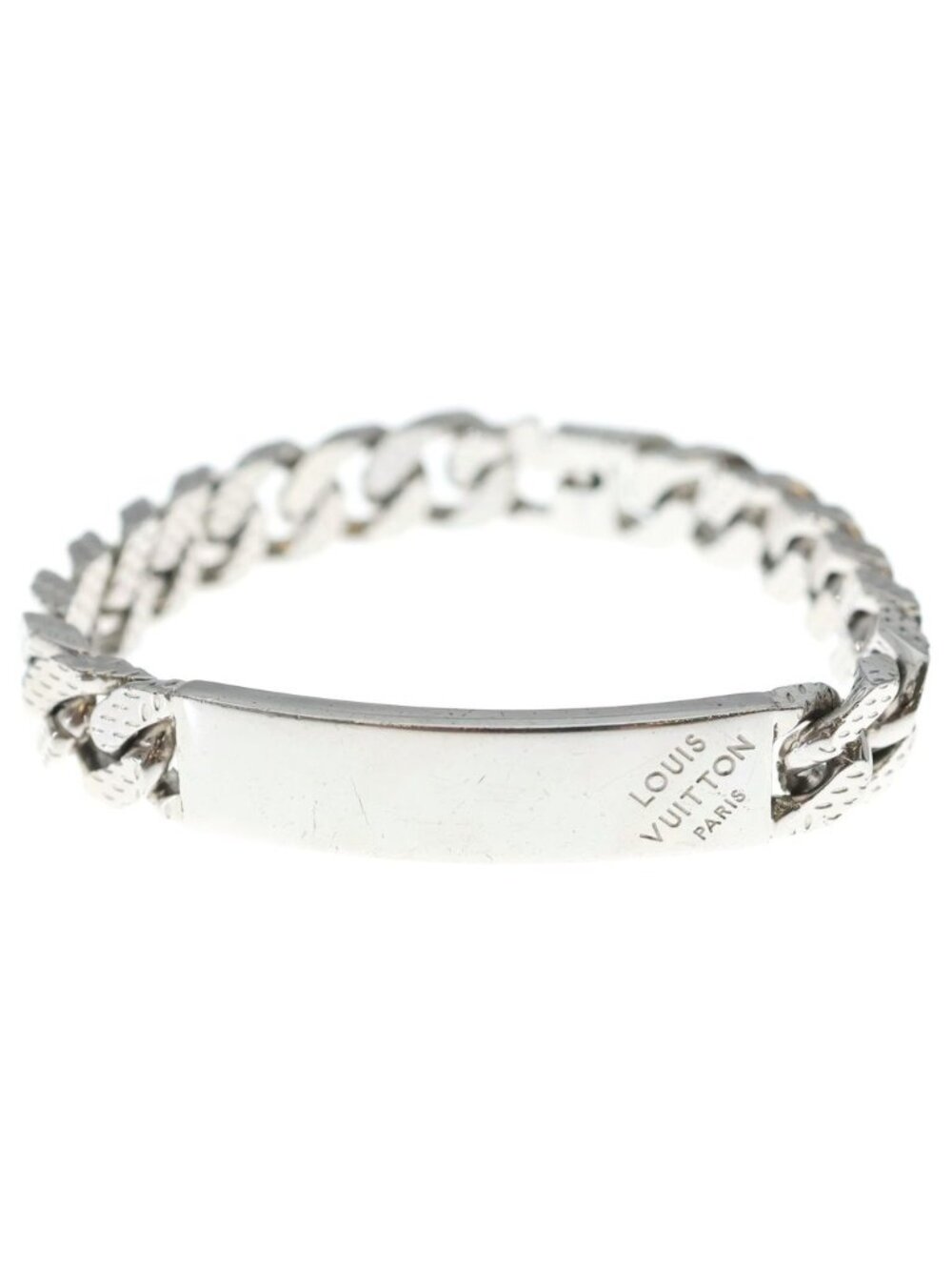 Louis Vuitton Bracelet Montaigne Chain Logo Silver Metal